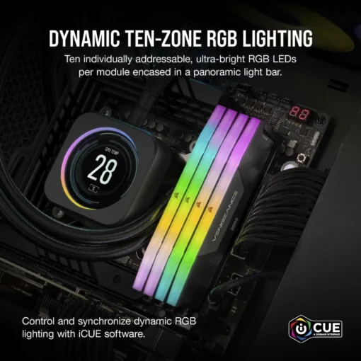 Corsair Vengeance RGB 32GB 5200MHz CL40 DDR5 RAM - Image 2
