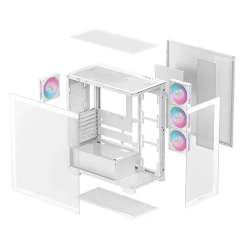 DeepCool CG580 4F White ARGB ATX Mid Tower Case - Image 4