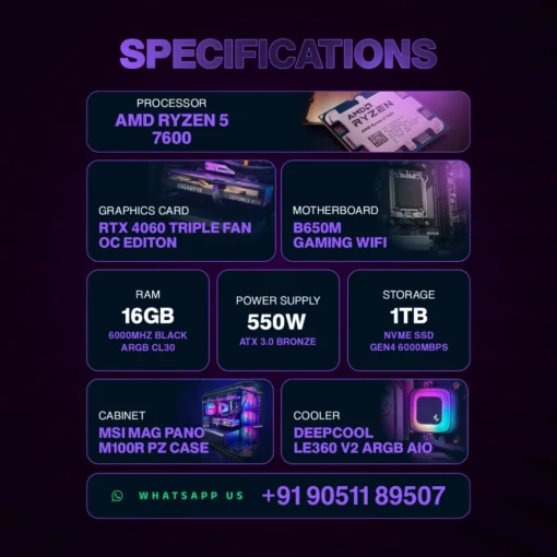 Mostech Pano Series - AMD RYZEN 5 7600, RTX 4060 TRIPLE FAN OC EDITION - Image 2