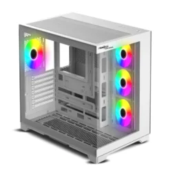 Frontech ARCADIA White Gaming Computer Case with ARGB & Tempered Glass