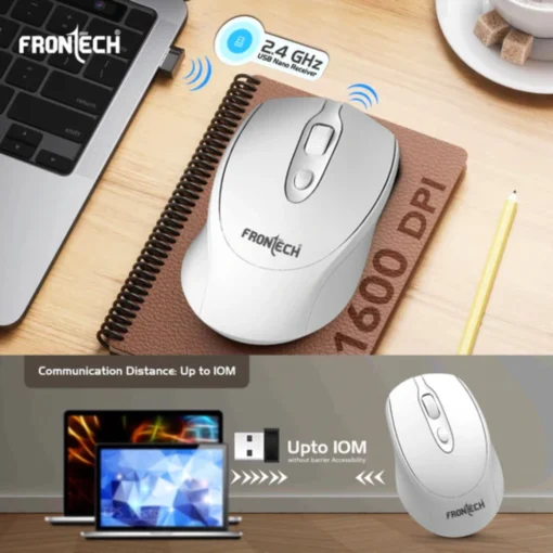 Frontech 2.4Ghz Rechargeable Wireless Keyboard and Mouse,104 Keys,1600 DPI - Image 5