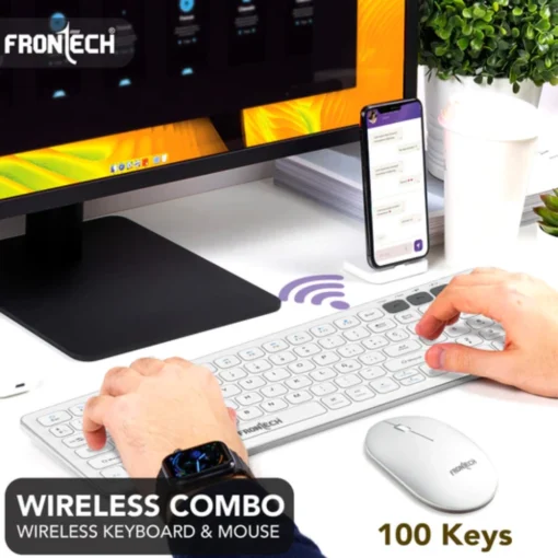 Frontech wireless keyboard & mouse combo | 2.4 GHz |Transmission with built-in rechargeable battery |Multi-Device connection  - Image 2