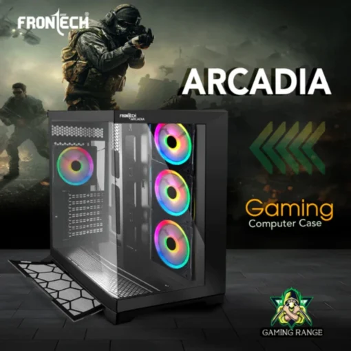 Frontech Arcadia Gaming PC Cabinet | 4 ARGB Fans, Glass Panel, USB 3.0, 2.0 - Image 5