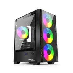 Mythos Gaming PC Cabinet | 4 x 120mm LED Fans, Tempered Glass, USB 1.0 & 3.0