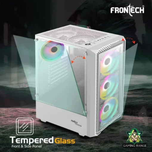 Frontech Phantom Gaming PC Case | 3 X 120mm RGB Fans, Acrylic Panel, USB 3.0 - Image 2