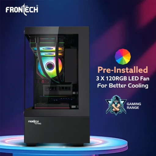 Frontech Snowy FT4348 – Premium RGB Gaming Cabinet with Tempered Glass | High Airflow | Compact & Stylish Design - Image 5