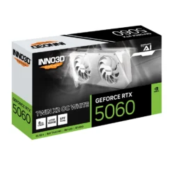 Alternative view of INNO3D RTX 5060 Twin X2 OC White SFF 8GB GDDR7 Graphics Card