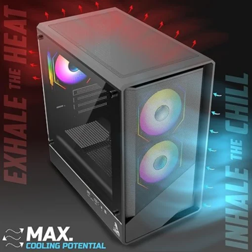 TAG Gamerz Starlight ARGB MATX Mid Tower Cabinet (Black) - Image 4
